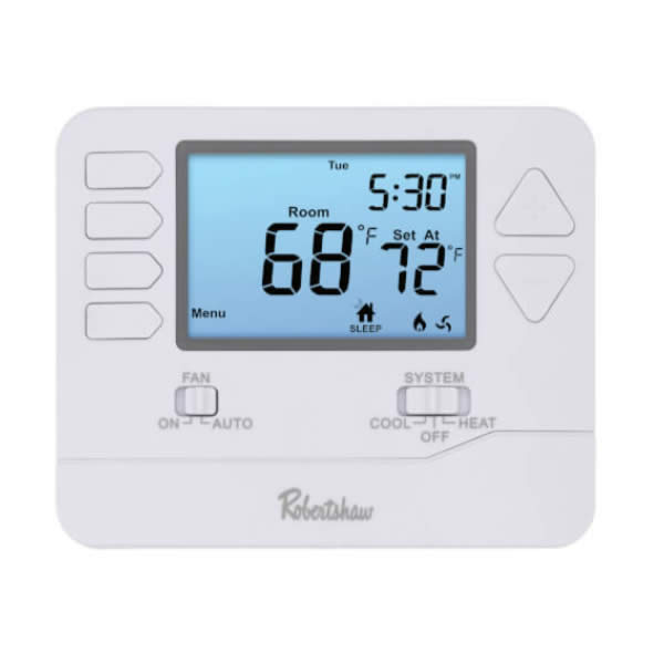 2 Stage RobertShaw Programmable Thermostat thermostat, heating, low, voltage, programmable, digital, thermastat, best, heater, heat, 24, robertshaw, robert, shaw