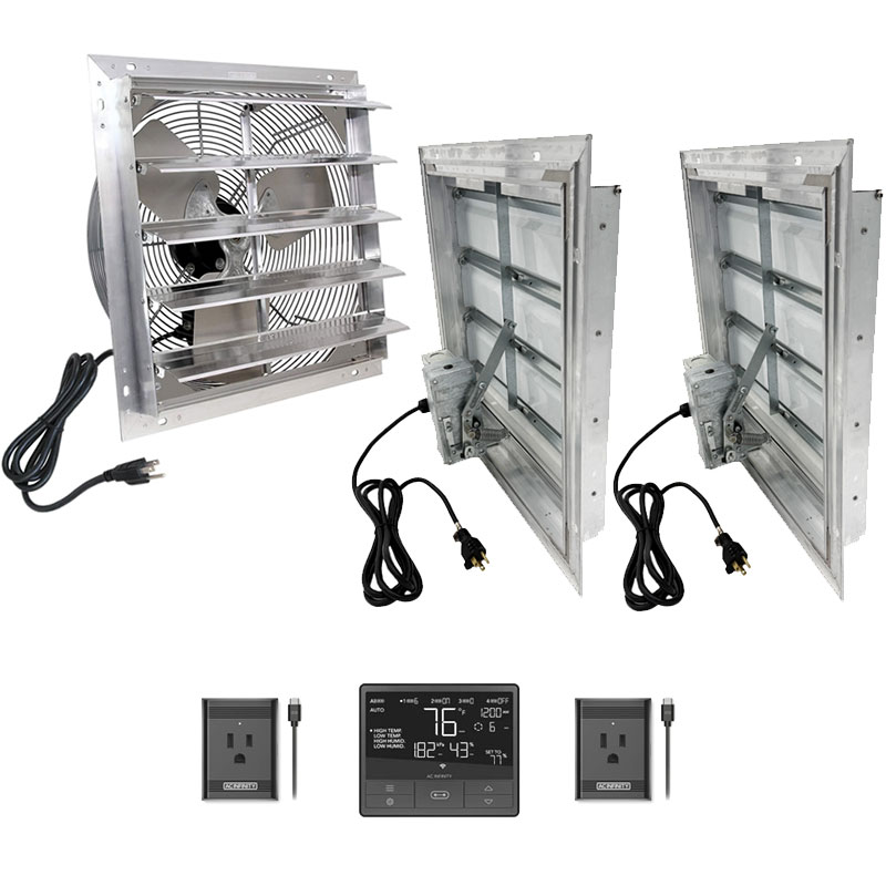 Elite Plug and Play Exhaust Fan Systems fan, cooling, greenhouse, shop, exhaust, ventilation, package, garage, plug, louvered, automatic, prewired, 8007100, 8007105, 8007110, 8007115, 8007120, 8007125, 8007130, 8007135, 800567