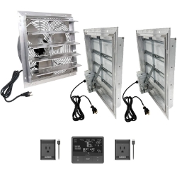 Elite Plug and Play Exhaust Fan Systems fan, cooling, greenhouse, shop, exhaust, ventilation, package, garage, plug, louvered, automatic, prewired, 8007100, 8007105, 8007110, 8007115, 8007120, 8007125, 8007130, 8007135, 800567