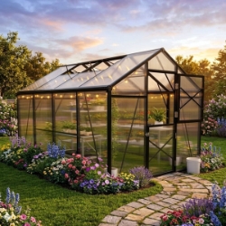 GM8 - Grow More 8 Wide Greenhouse Kits grow, more, greenhouse, kits, hobby, sale, small, polycarbonate, diy, backyard, winter, garden, aluminum