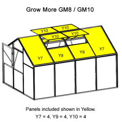 Grow More Replacement Roof Panel Set grow, more, greenhouse, kit, panel, poly, polycarbonate, replacement, 10, mm