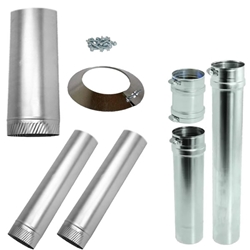Horizontal Pipe Kit for Sterling GG Concentric Vent sterling, gg, beacon, morris, concentric, vent, kit, flue, exhaust, pipe, horizontal, category, 3, UL, stainless
