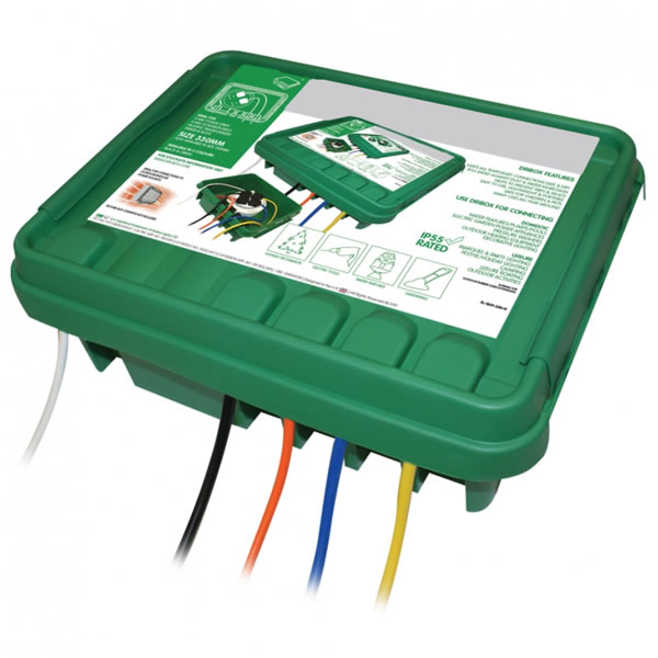 Diivoo Weatherproof Outdoor Electrical Connection Box - 4 Ports - IPX4 Waterproof - Black