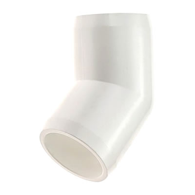 PVC Fitting - 45 Elbow Connector pvc, fittings, pipe, connectors, furniture, schedule, 40, projects, specialty, 45, elbow