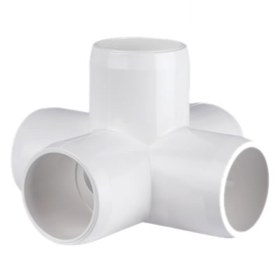 PVC Fitting - 5 Way Elbow Connector pvc, fittings, pipe, connectors, furniture, schedule, 40, projects, specialty, elbow, 5, way