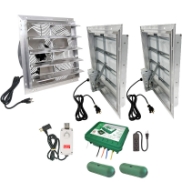 Premium Plug-In Exhaust Fan Systems fan, cooling, greenhouse, shop, exhaust, ventilation, package, garage, plug, louvered, automatic, prewired, 8007100, 8007105, 8007110, 8007115, 8007120, 8007125, 8007130, 8007135, 800567