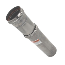 Stainless Steel Category 3 Adjustable Length Pipe vent, flue, duct, pipe, cat, 3, UL, 1738, stainless, steel, furnace, exhaust, gas, modine, sterling, heater, category, wall, thimble
