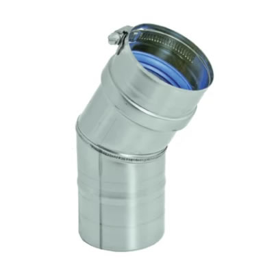 Stainless Steel Category 3 Vent 30 Degree Elbow vent, flue, duct, pipe, furnace, exhaust, gas, modine, sterling, heater, category, elbow, 30, degree