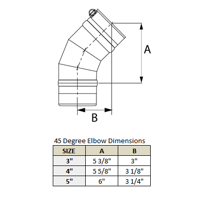 Stainless Steel Category 3 Vent 45 Degree Elbow - VD4660130