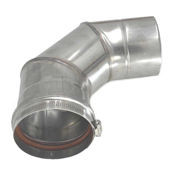 Stainless Steel Category 3 Vent 90 Degree Elbow vent, flue, duct, pipe, furnace, exhaust, gas, modine, sterling, heater, category, elbow