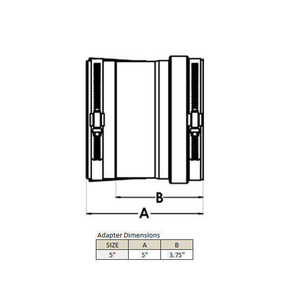 Sterling XF 5" Category 3 Vent Adapter - 4660361