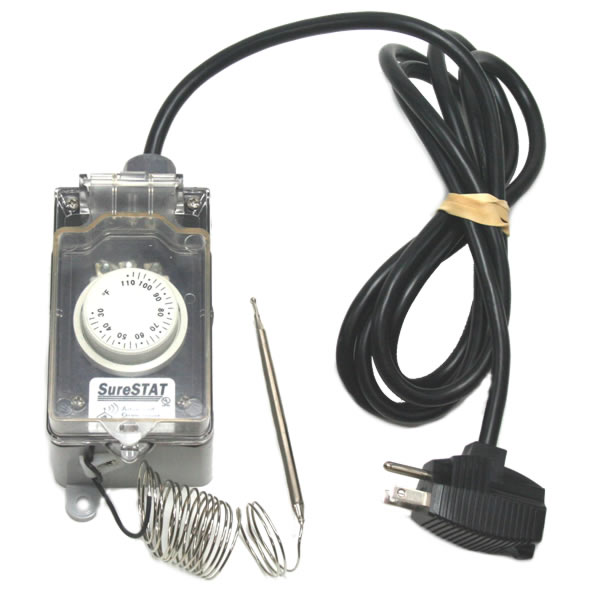 SureStat T130P Portable Thermostat + Remote Sensor thermostat, water, proof, greenhouse, remote, sensor, surestat, temperature, control, plug, in, portable