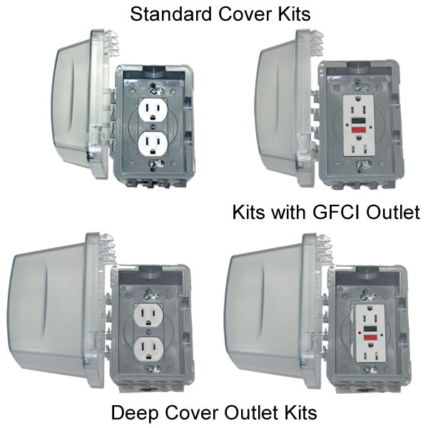 Waterproof Outlet Kits greenhouse, electrical, outlet, water, proof, covered, kit, in-use, box, use, 4900960, 4900961, 4900965, 4900966